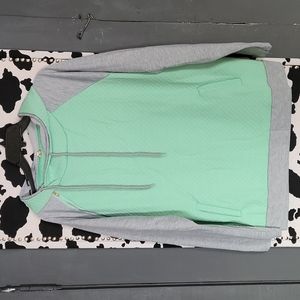 Youboya 3XL womens hoodie. Fits like an XL. Seafoam green and gray.